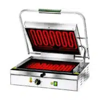 Panini grill de contact vitrocéramique, inox