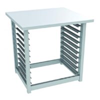 Piètement à glissière inox pour four mixte à injection de vapeur 10 niveaux, longueur 920 mm