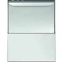 Lave verre professionnel simple paroi avec cuve emboutie et inclinée dimensions panier 400 x 400 mm