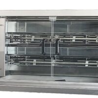 Rôtissoire électrique en inox 2 broches 8 poulets