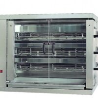 Rôtissoire électrique en inox 3 broches 12 poulets