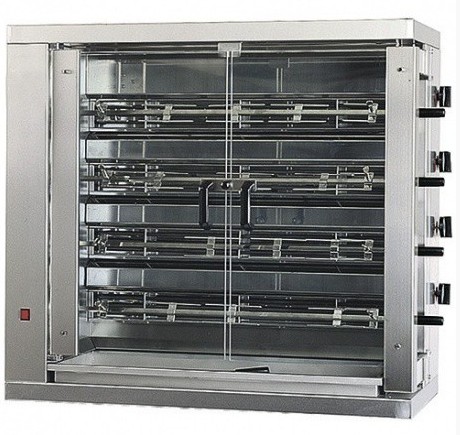 Rôtissoire électrique en inox 4 broches 16 poulets