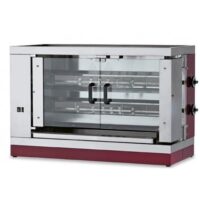 Rôtissoire gaz en inox 2 broches 8 poulets
