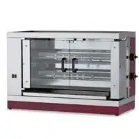 Rôtissoire gaz en inox 2 broches 8 poulets