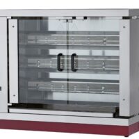Rôtissoire gaz en inox 3 broches 12 poulets
