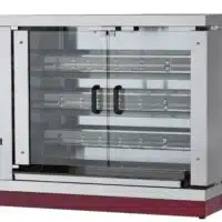 Rôtissoire gaz en inox 3 broches 12 poulets