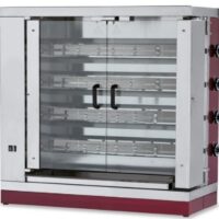 Rôtissoire gaz en inox 4 broches 16 poulets