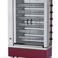 Rôtissoire gaz en inox 6 broches 24 poulets