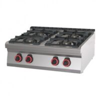 Réchaud à gaz professionnel 4 feux, en acier inox AISI 304, 21.5 kW