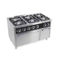 Fourneau à gaz classique série 750 6 feux avec four à gaz GN 2/1 et un placard neutre