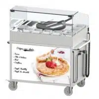 Chariot à crêpière 40 encastrée en acier inoxydable 2700 W + 14 W