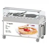 Chariot à crêpières double 40 encastrée en acier inoxydable 5400 W + 28 W