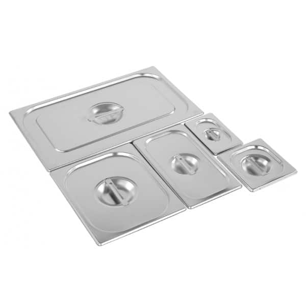 Couvercle en inox pour bac gastronorme, avec poignée, 1/4 GNL, 265 x 162 mm