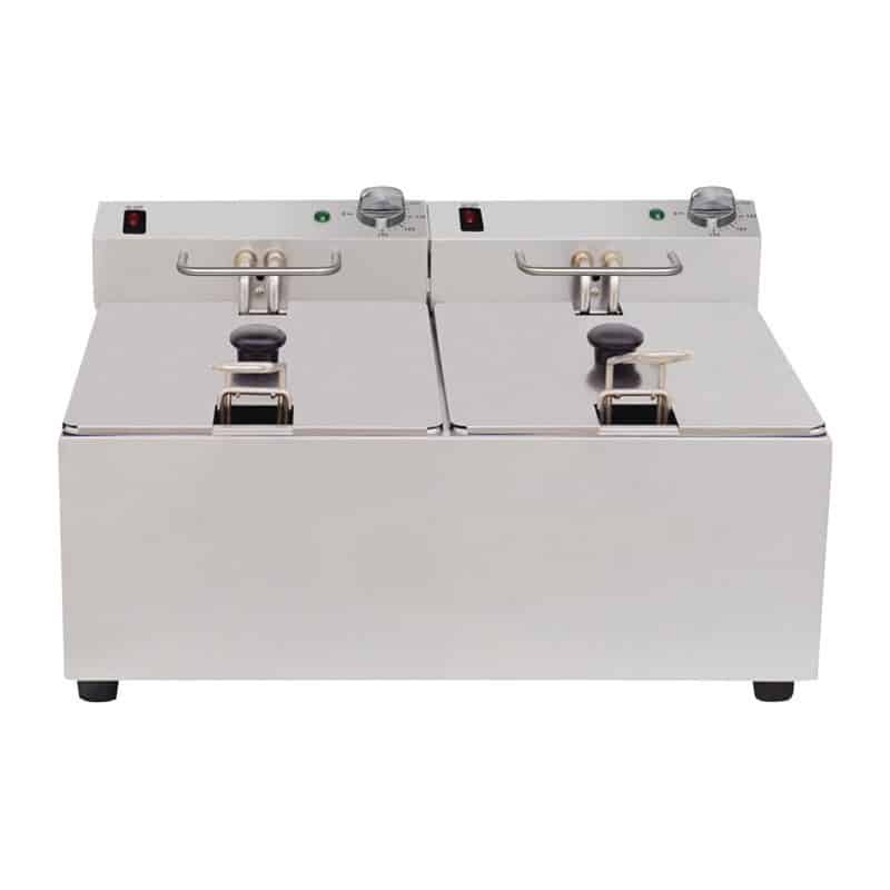 Friteuse double 2 x 2,8 kW capacité d'huile 2 x 5 L – Image 7