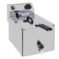 Friteuse de table électrique avec vidange simple turbo inox 8 L