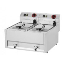 Friteuse de table électrique tri 400 V avec vidange double 2 x 8 L