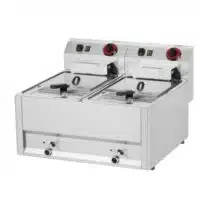 Friteuse de table électrique tri 400 V avec vidange double 2 x 8 L