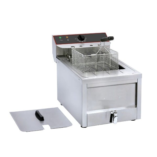 Friteuse gros volume électrique avec vidange 1 cuve 12 L
