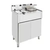 Friteuse gros volume électrique avec vidange tri 400 V double 2 x 12 L