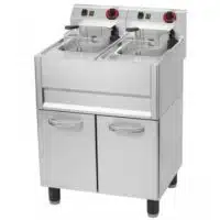 Friteuse sur coffre électrique double en inox 2 x 9 L