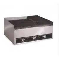 Grill charcoal à gaz avec pierre de lave 3 brûleurs 27 kW