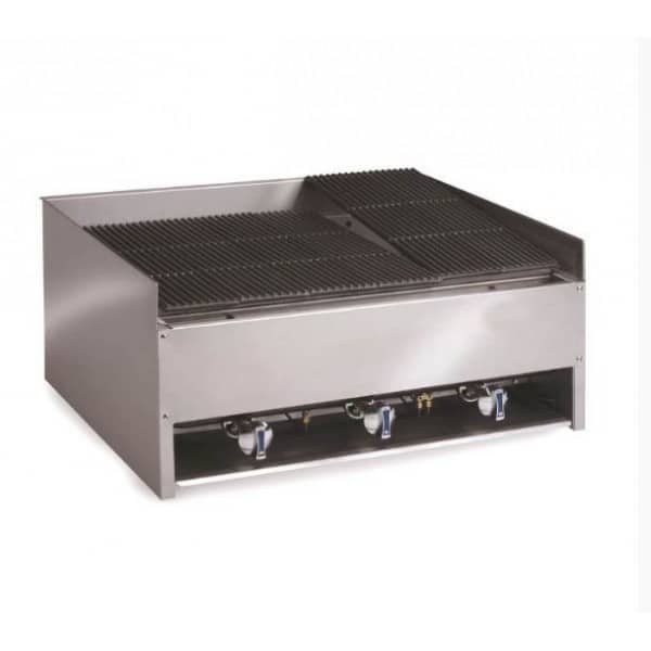 Grill charcoal à gaz avec pierre de lave 3 brûleurs 27 kW