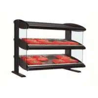 Présentoir chauffant incliné avec eclairage LED - Double niveau