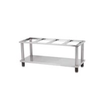 Support ouvert pour plaques à snacker modèle quadruple en inox AISI 304