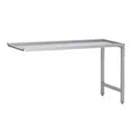 Table de sortie en angle adossée, à droite, adaptation sur mesure