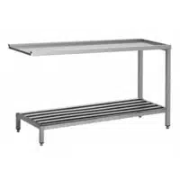 Table de sortie lave-vaisselle lisse réversible sans dosseret pour laverie avec étagère tubulaire