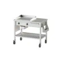 Teppanyaki Mobile Electrique 2 zones de chauffe 492 x 412 mm