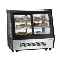 Vitrine chauffante avec moteur et support rotatif - 1 porte