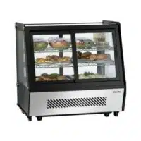 Vitrine chauffante avec moteur et support rotatif - 1 porte