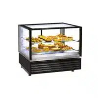 Vitrine chauffante avec moteur et support rotatif - 2 portes