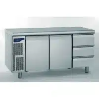 Meuble réfrigéré gastronorme avec groupe acier inoxydable froid positif 2 portes + 3 tiroirs 1000 W