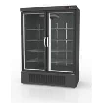 Armoire négative, 2 portes vitrées, -20°C/-15°C, 1201 L, extérieur et intérieur noir