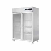 Armoire réfrigérée positive,2 portes vitrées, 1400 L