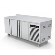 Desserte réfrigéré profondeur 600 mm froid positif adossée 3 portes