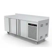 Desserte réfrigéré profondeur 600 mm froid positif adossée 3 portes