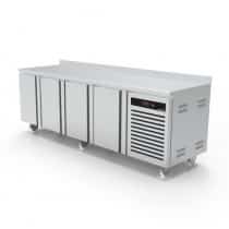 Desserte réfrigéré profondeur 600 mm froid positif adossée 4 portes