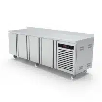 Desserte réfrigéré profondeur 600 mm froid positif adossée 4 portes