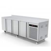 Desserte réfrigérée profondeur 600 mm froid négatif adossée 4 portes