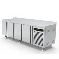 Desserte réfrigérée profondeur 600 mm froid négatif adossée 4 portes