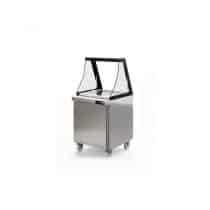 Meuble salade-bar, 1 porte pleine, 394 L, 9 bacs GN1/6
