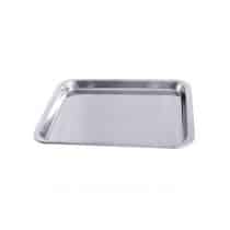 Plateau de présentation pour boucherie en inox 18/10, L 285 x P 185 x H 17 mm