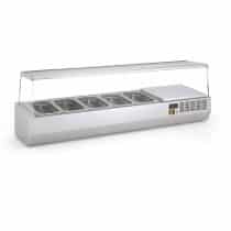 Présentoir à ingrédients, vitre pare haleine, 336 L, 5 bacs GN 1/4