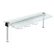 Protéction chauffante et lumineuse, vitre courbée 1 côté, longueur 1422 mm