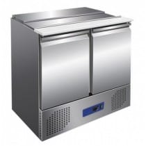 Saladette réfrigérée 2 portes acier inox AISI 201