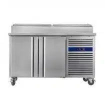 Saladette réfrigérée inox froid positif 2 portes 390 L 340 W, 4 x GN1/3 + 2 x GN1/2