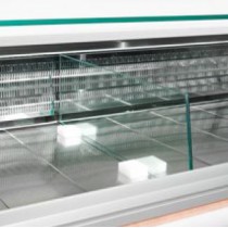 Séparation mobile en verre vitrine réfrigérée ventilée